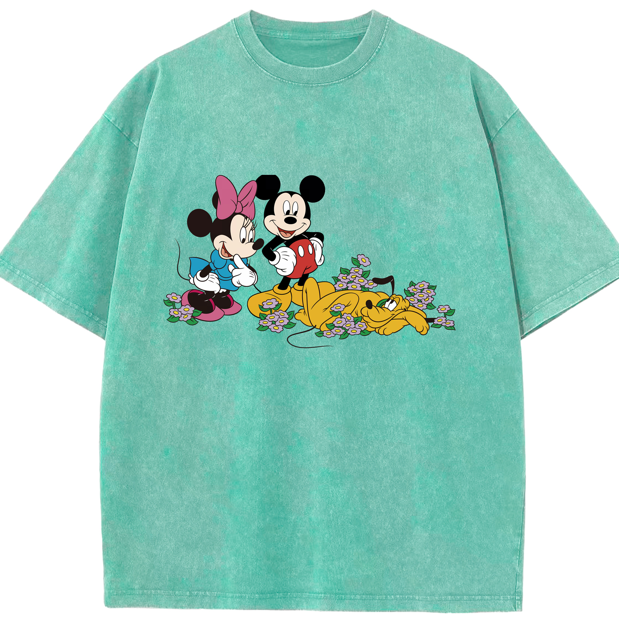 （画像用） ミッキーマウス Mickey Mouse 綿100% ヴィンテージ風 半袖Tシャツ（フロントプリント）